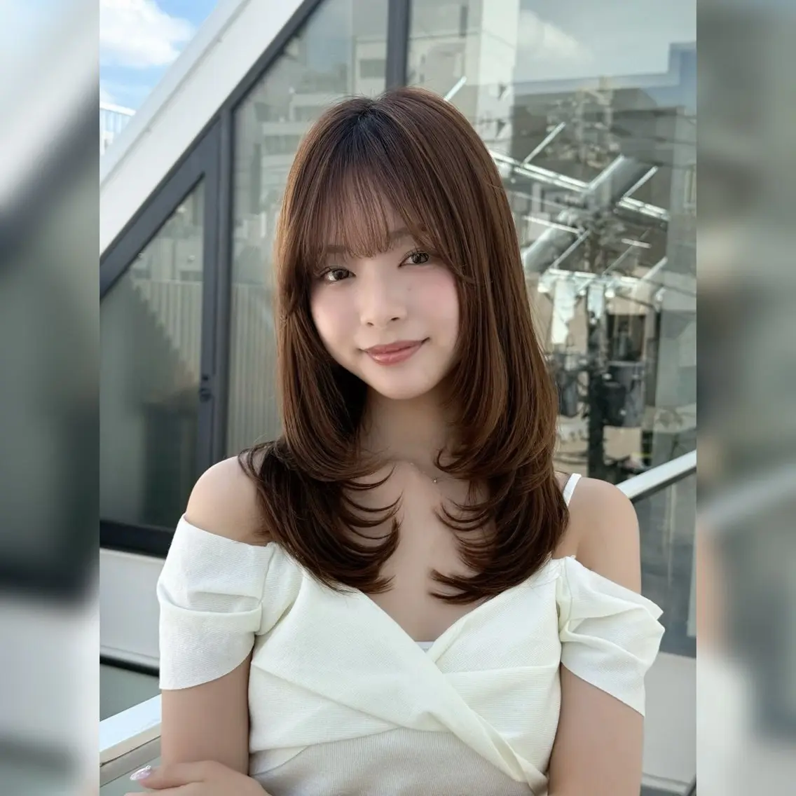 セミロング カラー くびれヘア 韓国風ヘア レイヤーカット カット ヘアカラー トリートメント レイヤー/艶感カラー /メンズ/KOSEIのヘアスタイル