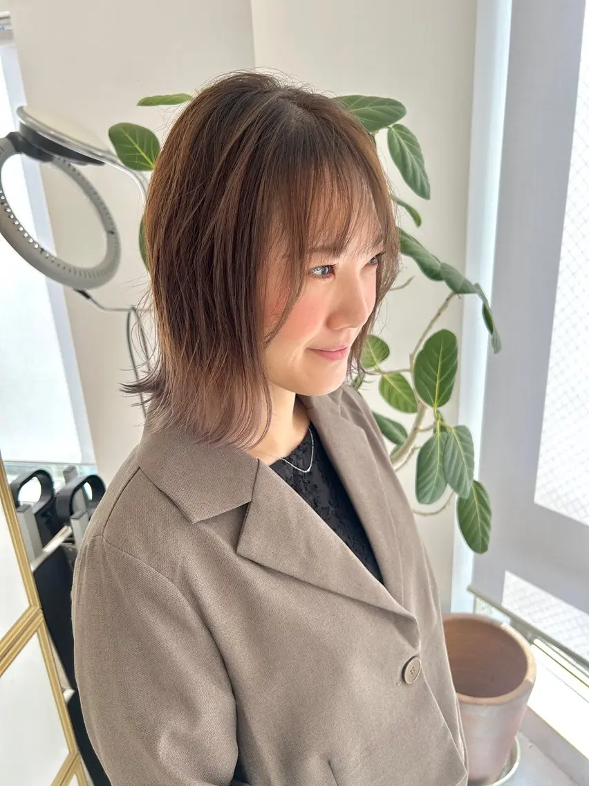 ミディアム カラー カット ヘアカラー 🍓似合わせカット× パーマ/矢木🍓のヘアスタイル