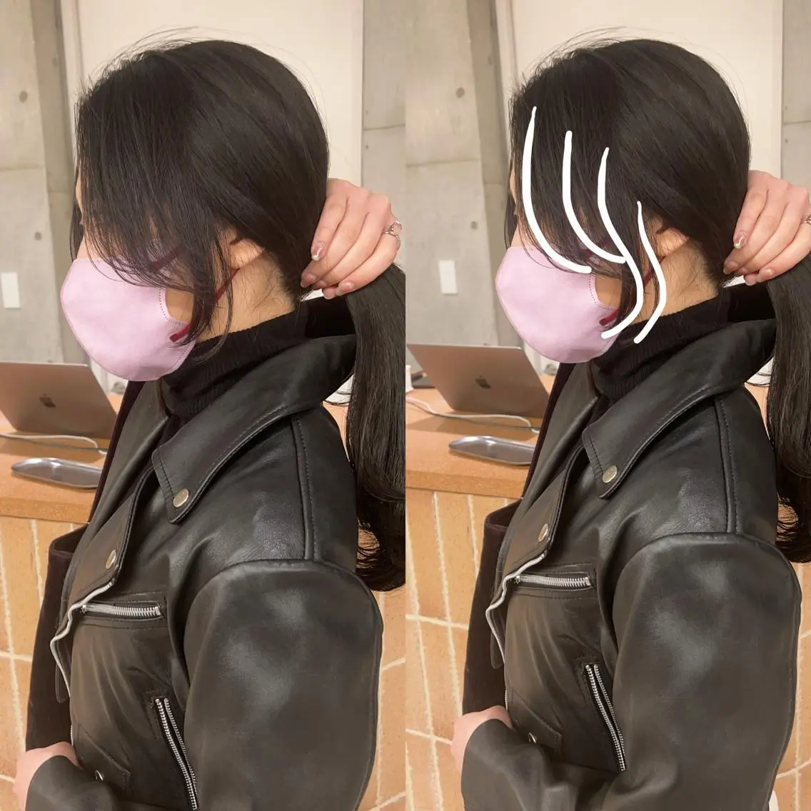 ロング ヘアアレンジ 顔周りカット カット 誰より丁寧なカット/ 小林輝/レイヤーのヘアスタイル