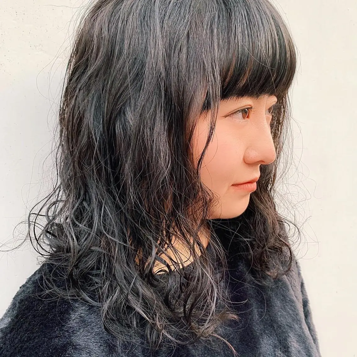 セミロング パーマ 中川 竜誠のヘアスタイル