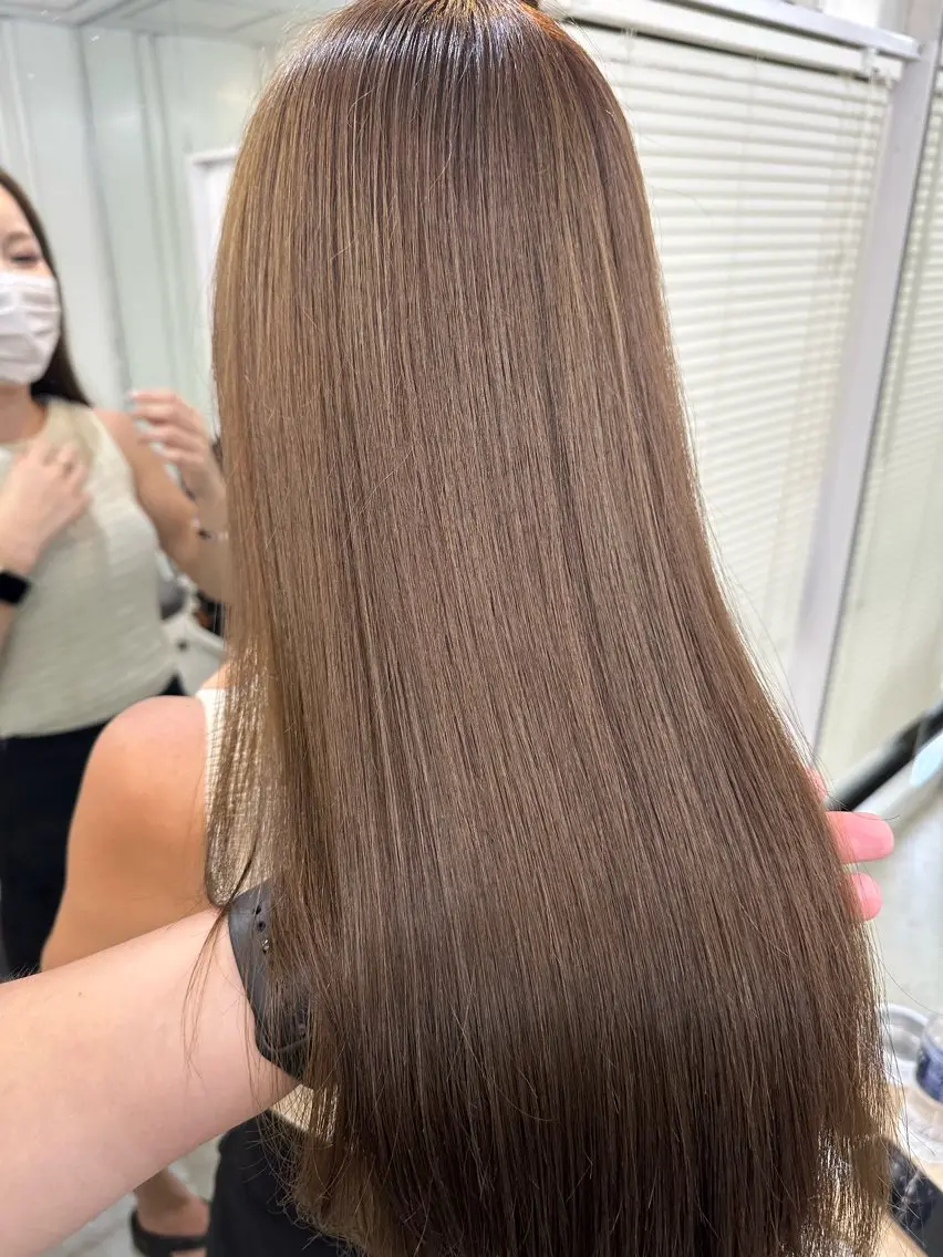 ロング カラー 透明感カラー 髪質改善 カット ヘアカラー トリートメント 髪質改善/レイヤー ストウシンゴのヘアスタイル