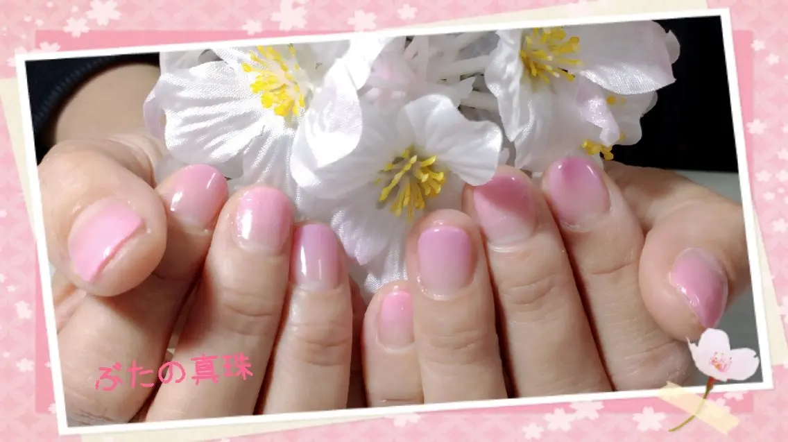 ネイル 桜ネイル グラデーション ハンドネイル 林 珠里のネイルデザイン