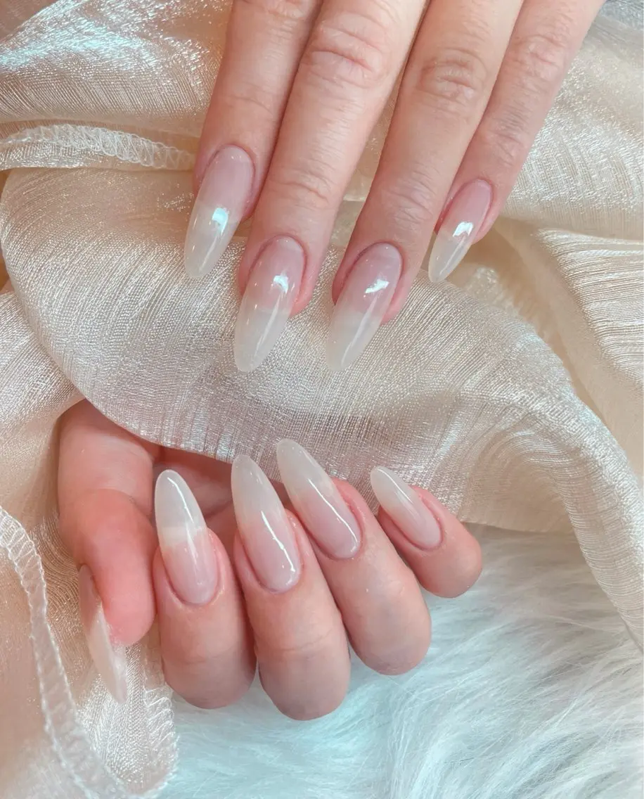 ネイル アートネイル 韓国ネイル 水色 ロングネイル マグネットネイル NailDemure 【銀座店】のネイルデザイン
