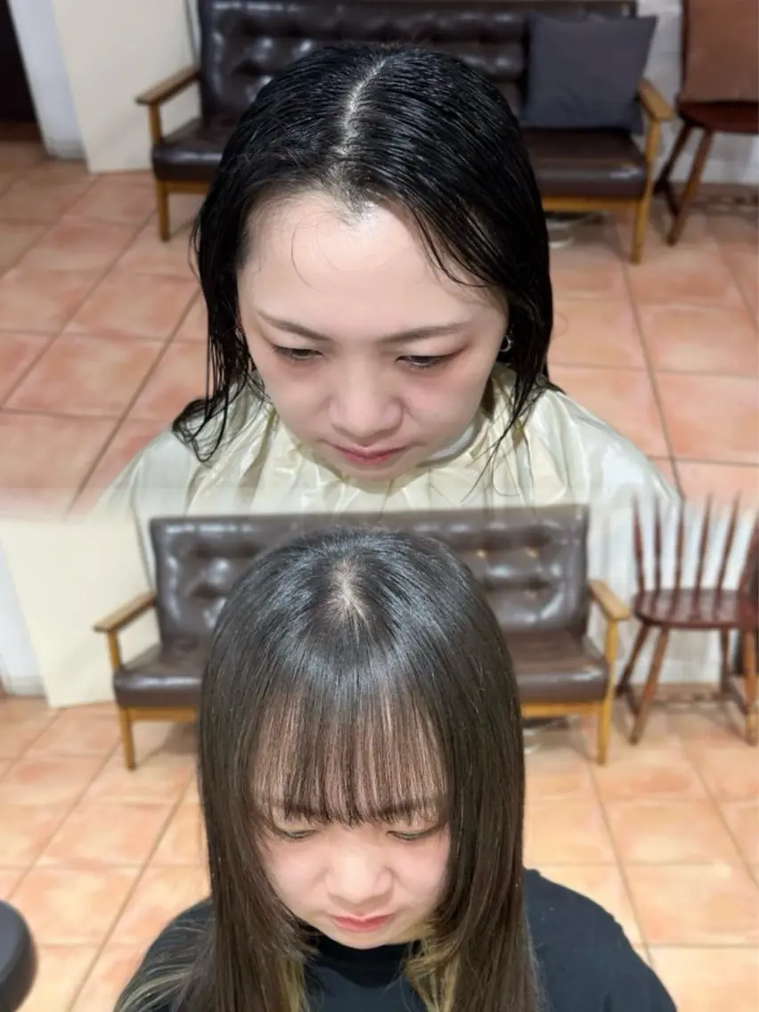 カット 縮毛矯正 たきぐち さくらのヘアスタイル