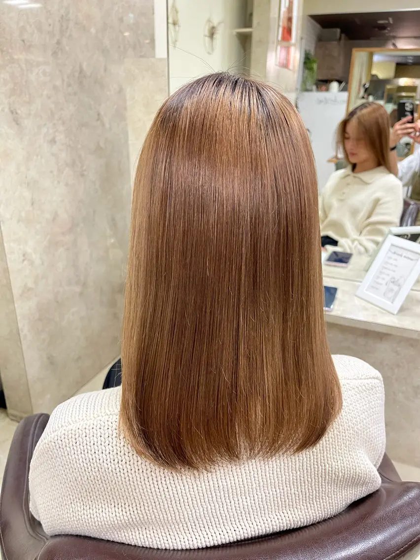 セミロング パーマ 縮毛矯正 縮毛・酸性ストレート 特化のヘアスタイル