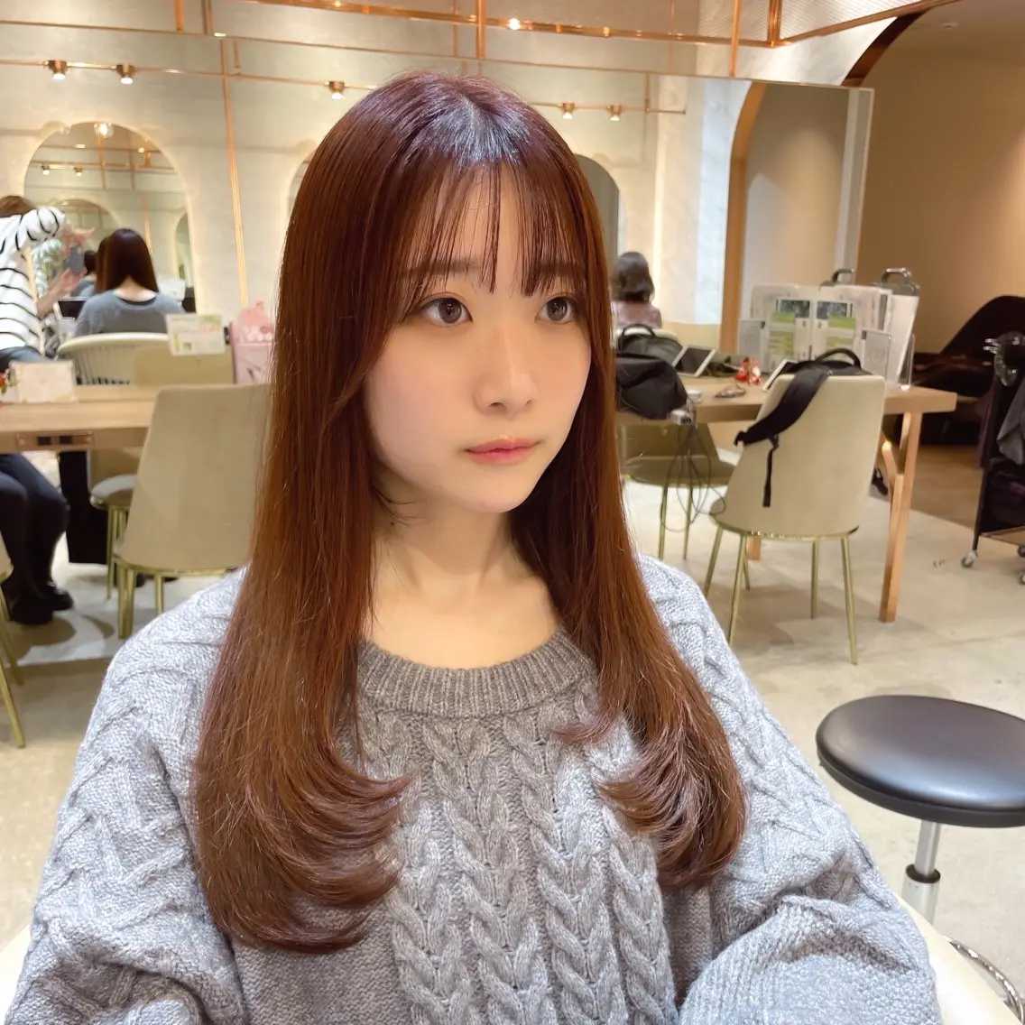 ロング カラー カット ヘアカラー 縮毛矯正 トリートメント レイヤー/韓国ヘア 縮毛矯正🫧鈴木颯のヘアスタイル