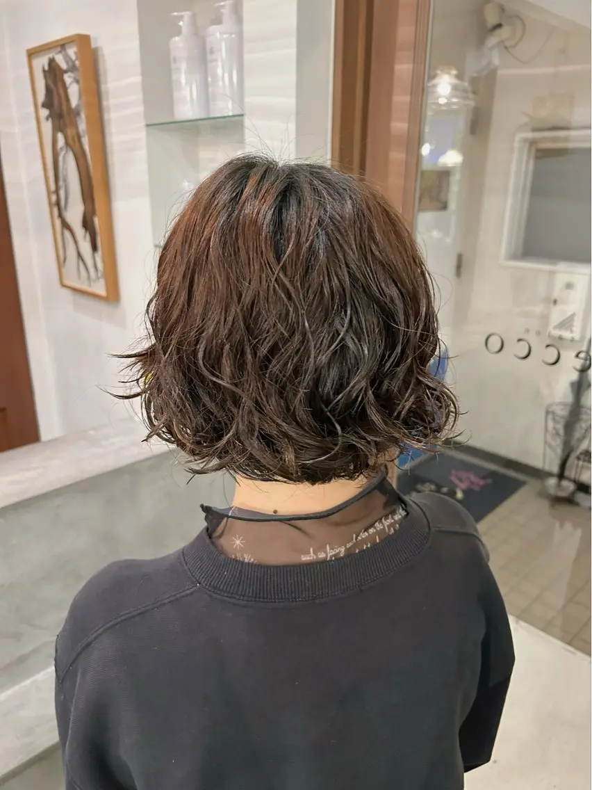 ショート パーマ ショートボブ ボブ ショートヘア 谷澤 朋佳のヘアスタイル