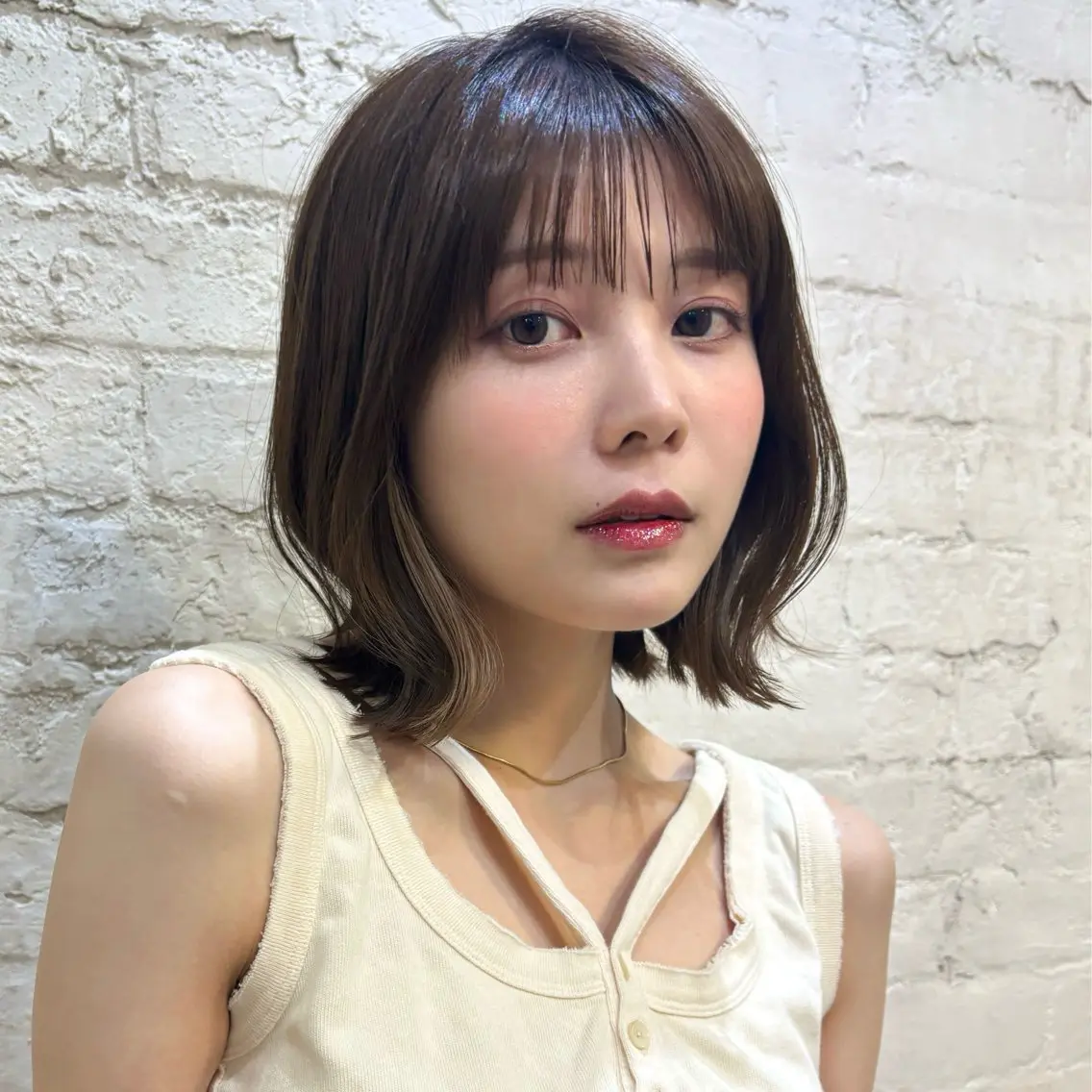 ミディアム ボブ カット ヘアカラー 結莉/ボブ/ 縮毛矯正のヘアスタイル