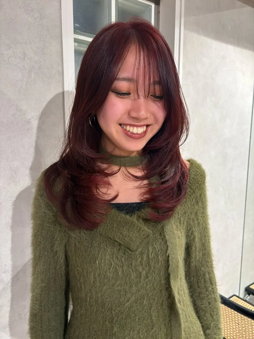 カラー ダブルカラー ヘアカラー トリートメント 透明感カラー/海外風 レイヤー/mao🗽のヘアスタイル