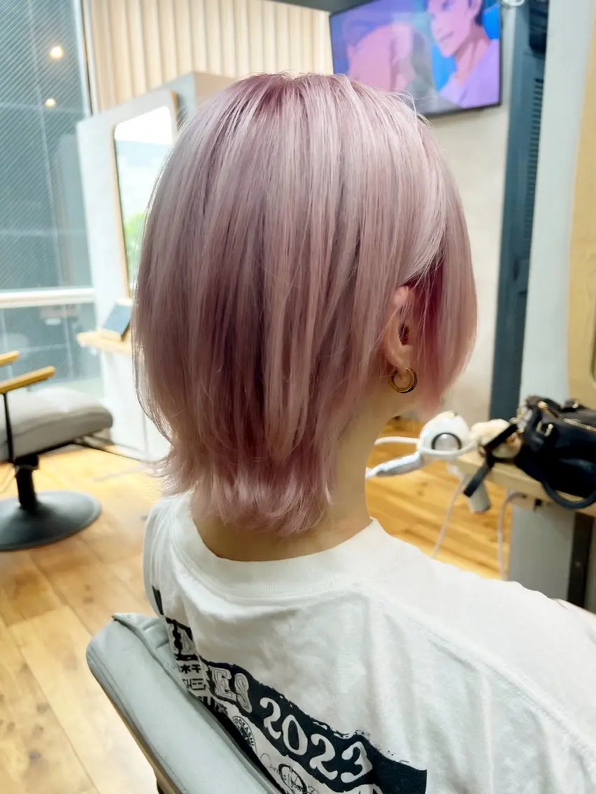 ショート ヘアカラー トリートメント ✨透明感カラー×艶髪 ✨生神優季のヘアスタイル