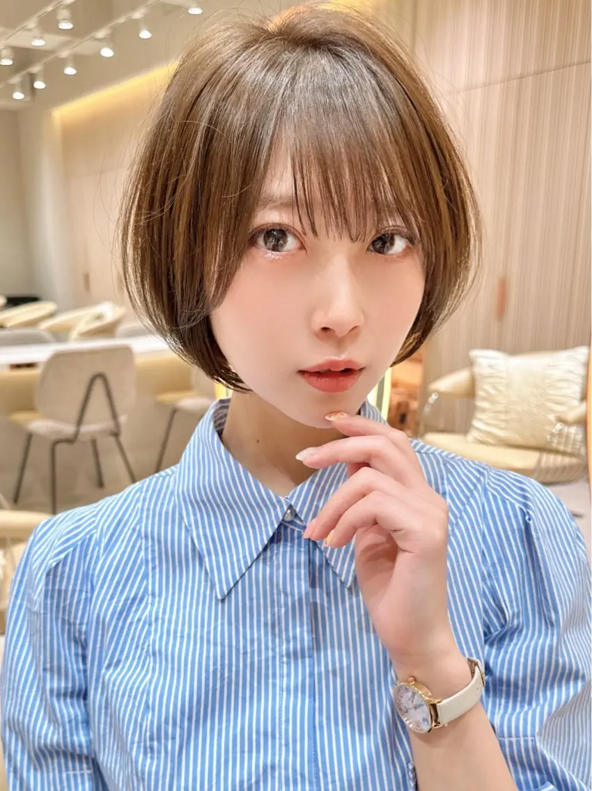 ショート カラー カット ヘアカラー トリートメント 美髪縮毛矯正✨🫧 レイヤー川村利幸のヘアスタイル