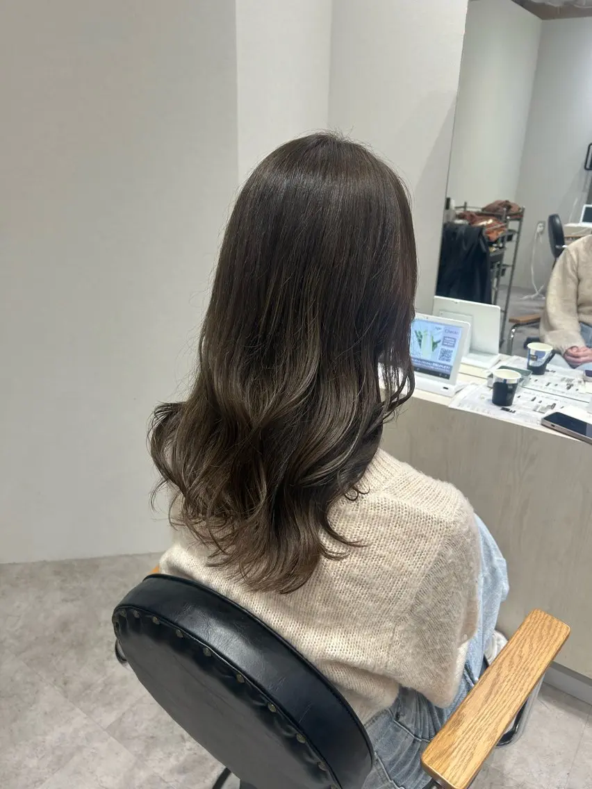 ミディアム カラー ヘアアレンジ グレージュ カット ヘアカラー ボブ /ニュアンス/ satomi🧸💖のヘアスタイル