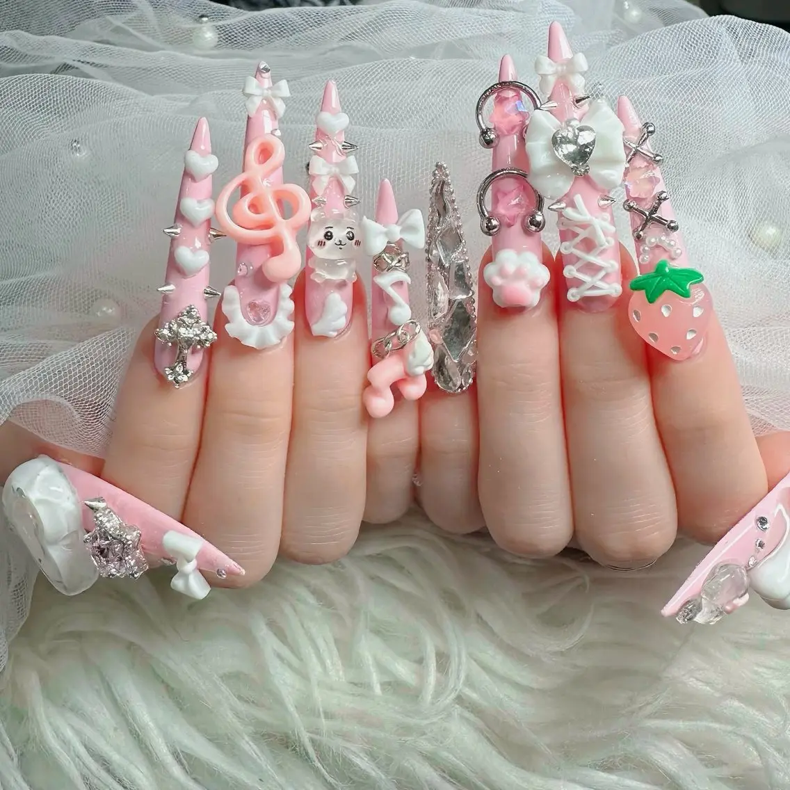 ネイル フットネイル フレンチネイル グラデーション 韓国ネイル ロングネイル ハンドネイル Hani Nail Salonのネイルデザイン