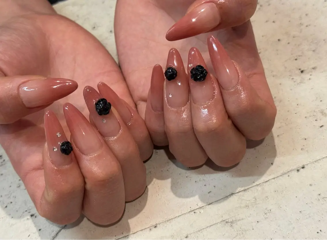 ネイル ハンドネイル 韓国/ワンホン/長さ 出しつけ放題🎀のネイルデザイン
