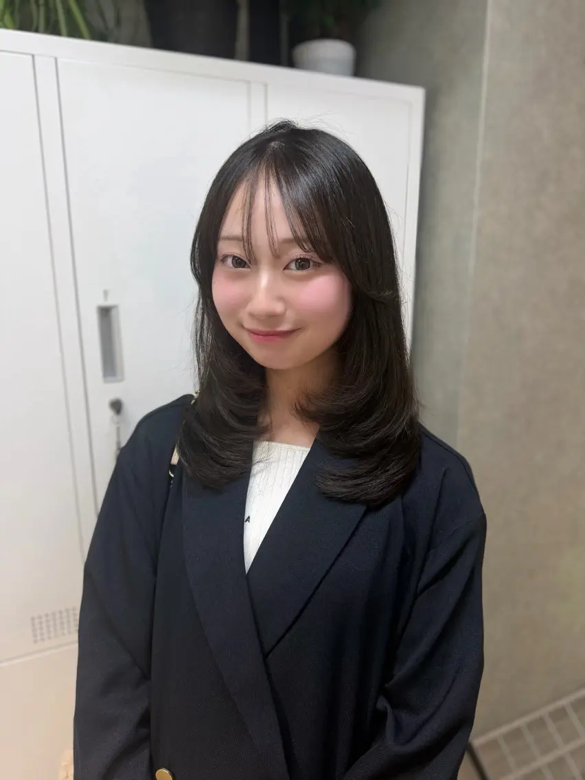 ミディアム caho/大阪梅田 韓国ヘア♡のヘアスタイル