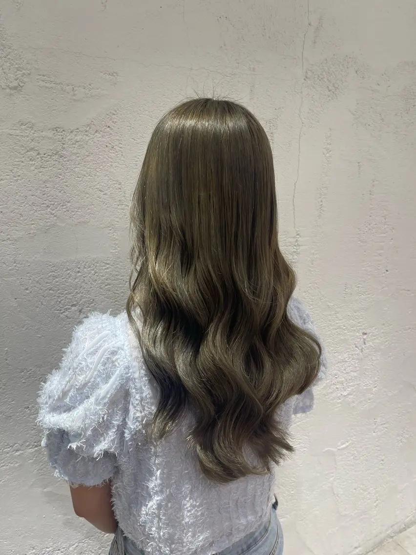 ロング カラー 透明感カラー オリーブカラー ヘアカラー トリートメント yuuka/ヘア セット/メンズ/横浜のヘアスタイル