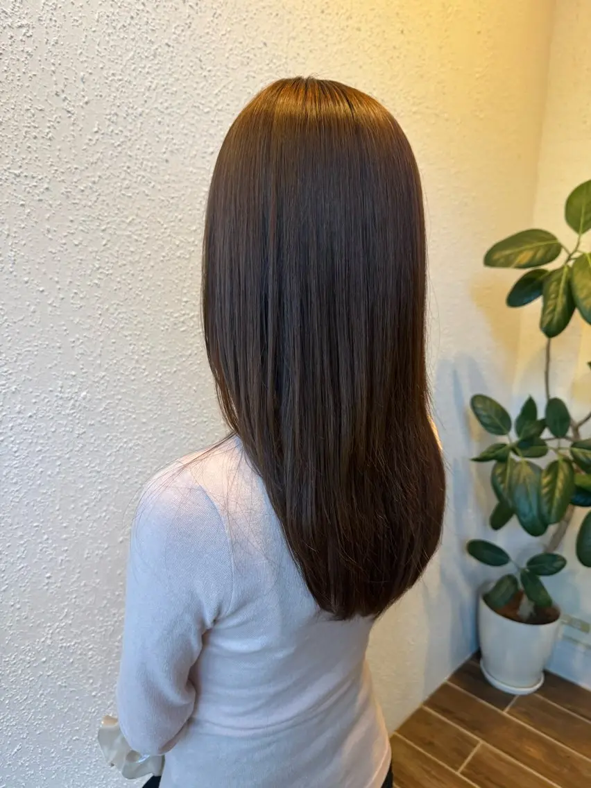 ロング 酸性ストレート 縮毛矯正 村上 輝のヘアスタイル