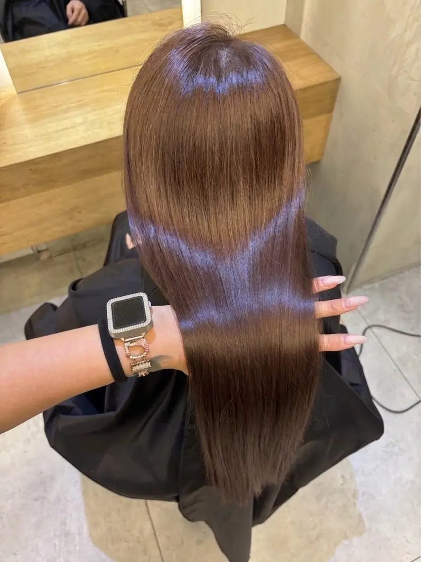 ロング カラー パーマ 韓国🇰🇷透明感 ERIのヘアスタイル