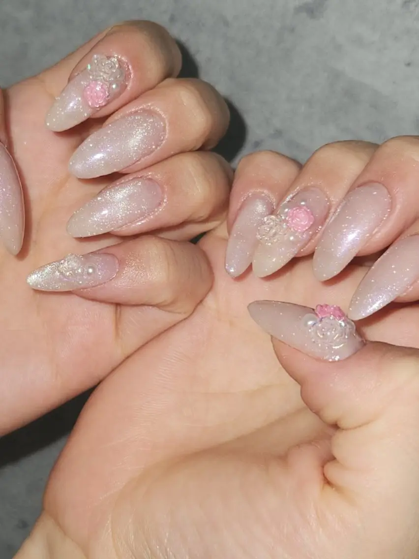 ネイル ガーリー 韓国ネイル ワンホンネイル Nailroom3  古屋のネイルデザイン