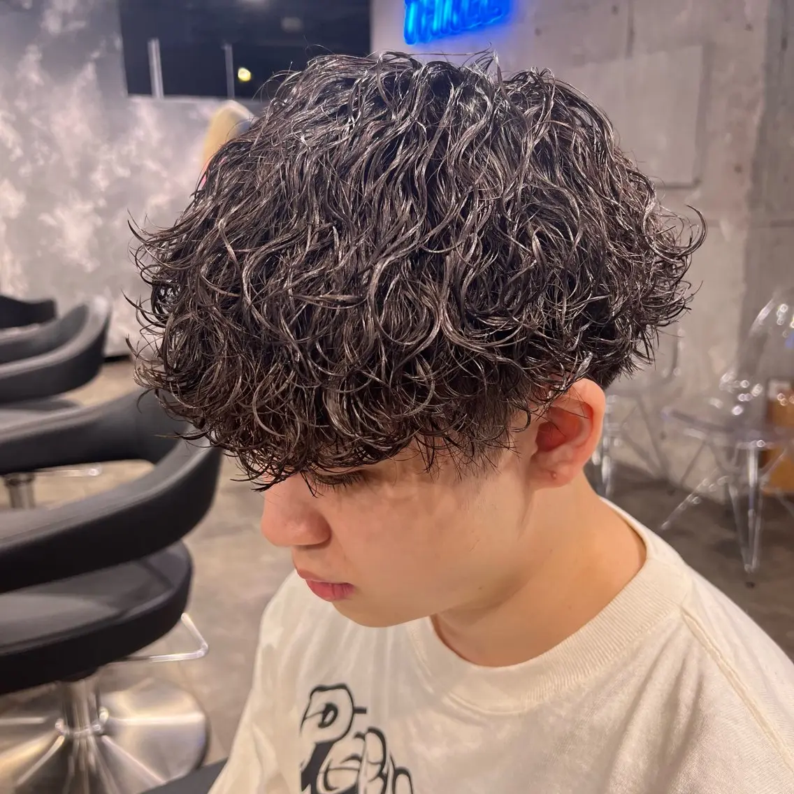 ショート カラー パーマ ヘアアレンジ メンズ キッズ アップバング センターパート メンズハイライト マッシュ メンズパーマ 🔷横浜1のパーマ 職人🔷将太郎のヘアスタイル