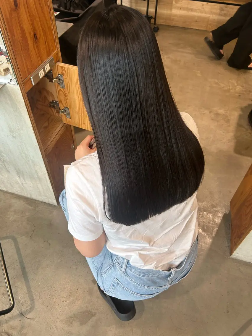 ロング カット 縮毛矯正 トリートメント くろだ まみのヘアスタイル