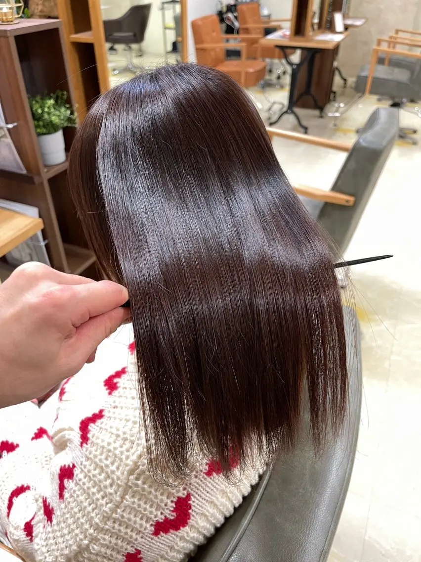 セミロング 縮毛・酸性ストレート 特化のヘアスタイル