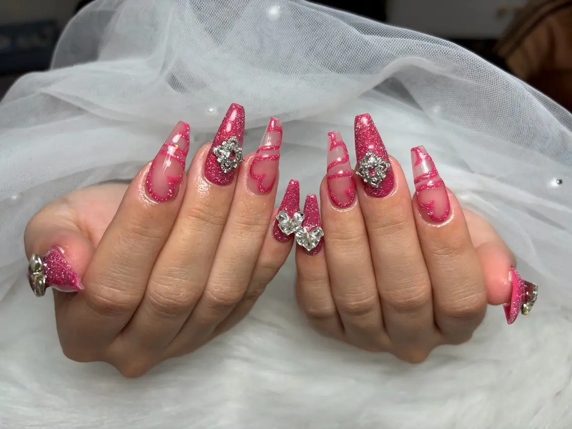 ネイル アートネイル 長さ出し ジェルネイル 韓国ネイル マグネットネイル ハンドネイル Cloudy Chan Nailのネイルデザイン