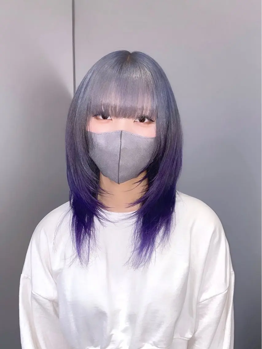 セミロング カラー ヘアアレンジ ヘアカラー トリートメント 💎韓国レイヤー ×エクステゆうま💎のヘアスタイル