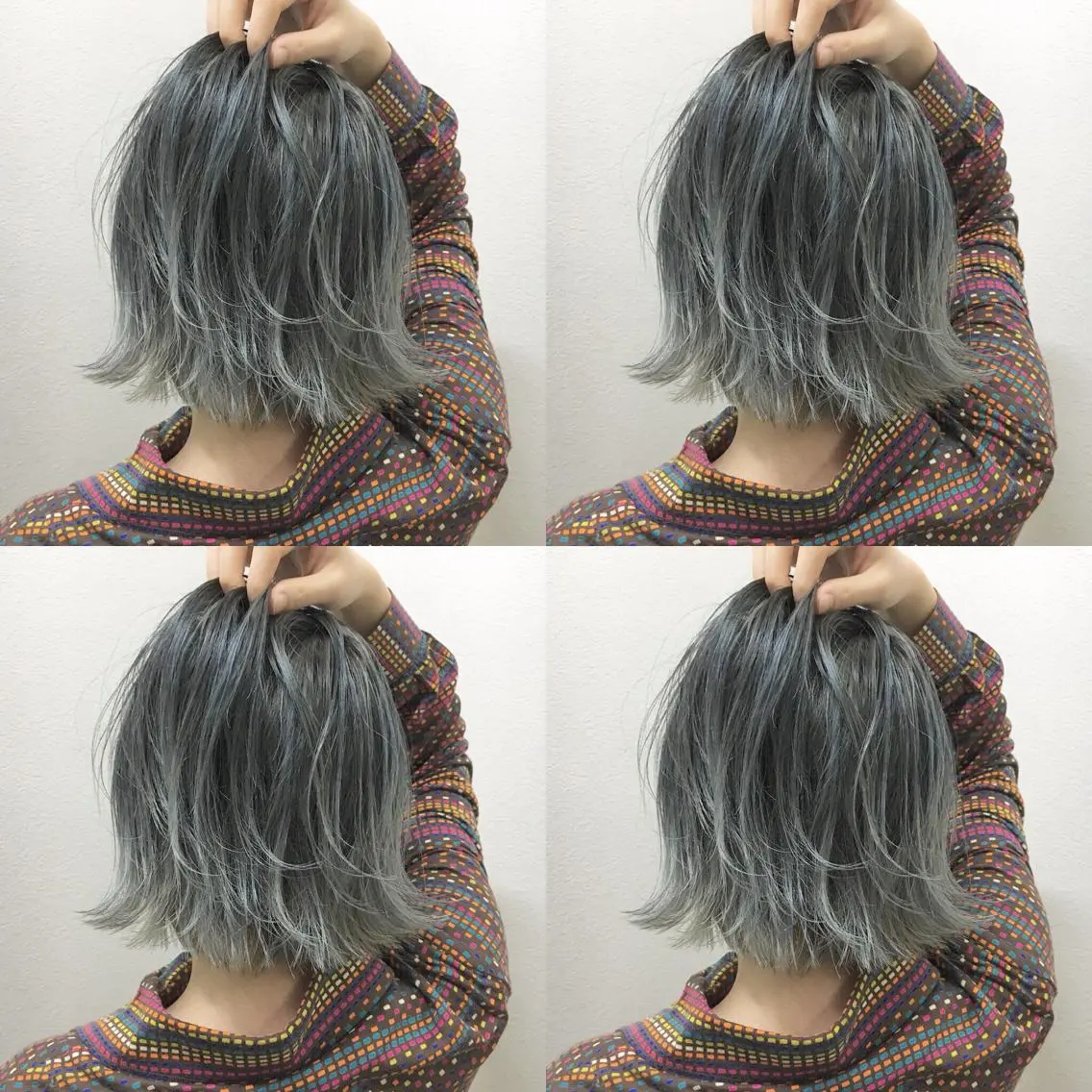 ショート カラー アディクシーカラー ブリーチ ダークグレー ダークグレージュ グレージュ ヘアカラー JILBLAN京都 ショート/ハイライトのヘアスタイル