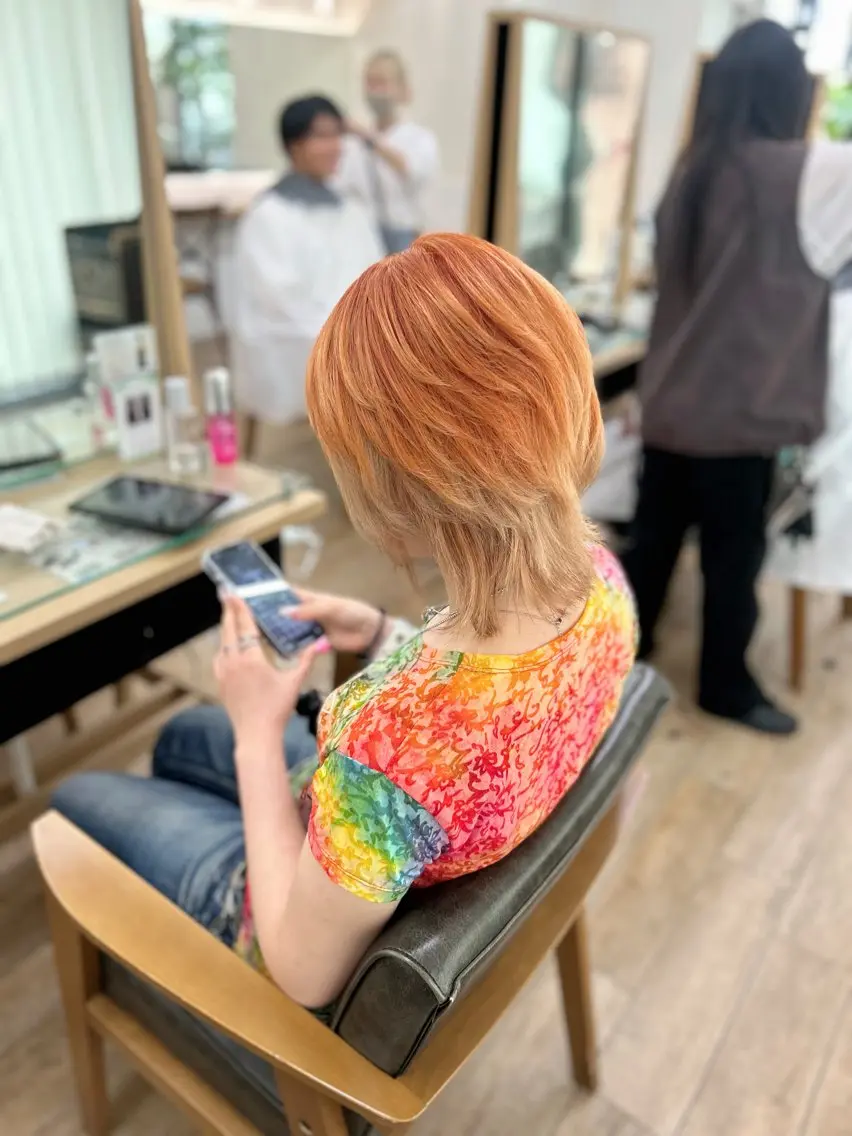 ミディアム カラー カット ヘアカラー トリートメント 🎀オタク美容師艶髪 カラーERINA🎀のヘアスタイル