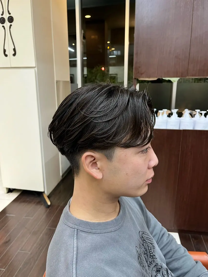 【ミニモ限定‼️】メンズカット+ニュアンスパーマorフェザーパーマ+眉カット+スタイリングレクチャー🧼セットの仕方も❕の写真