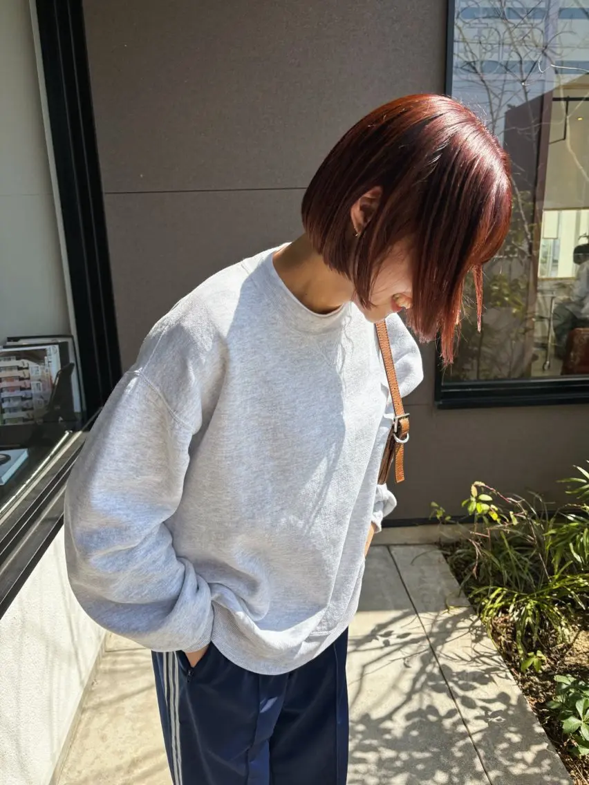 ミディアム オレンジブラウン 水川 七海のヘアスタイル
