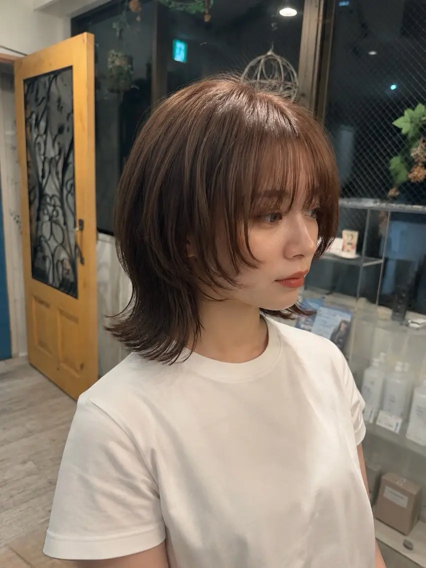 ミディアム ヘアカラー 赤間 飛鳥のヘアスタイル