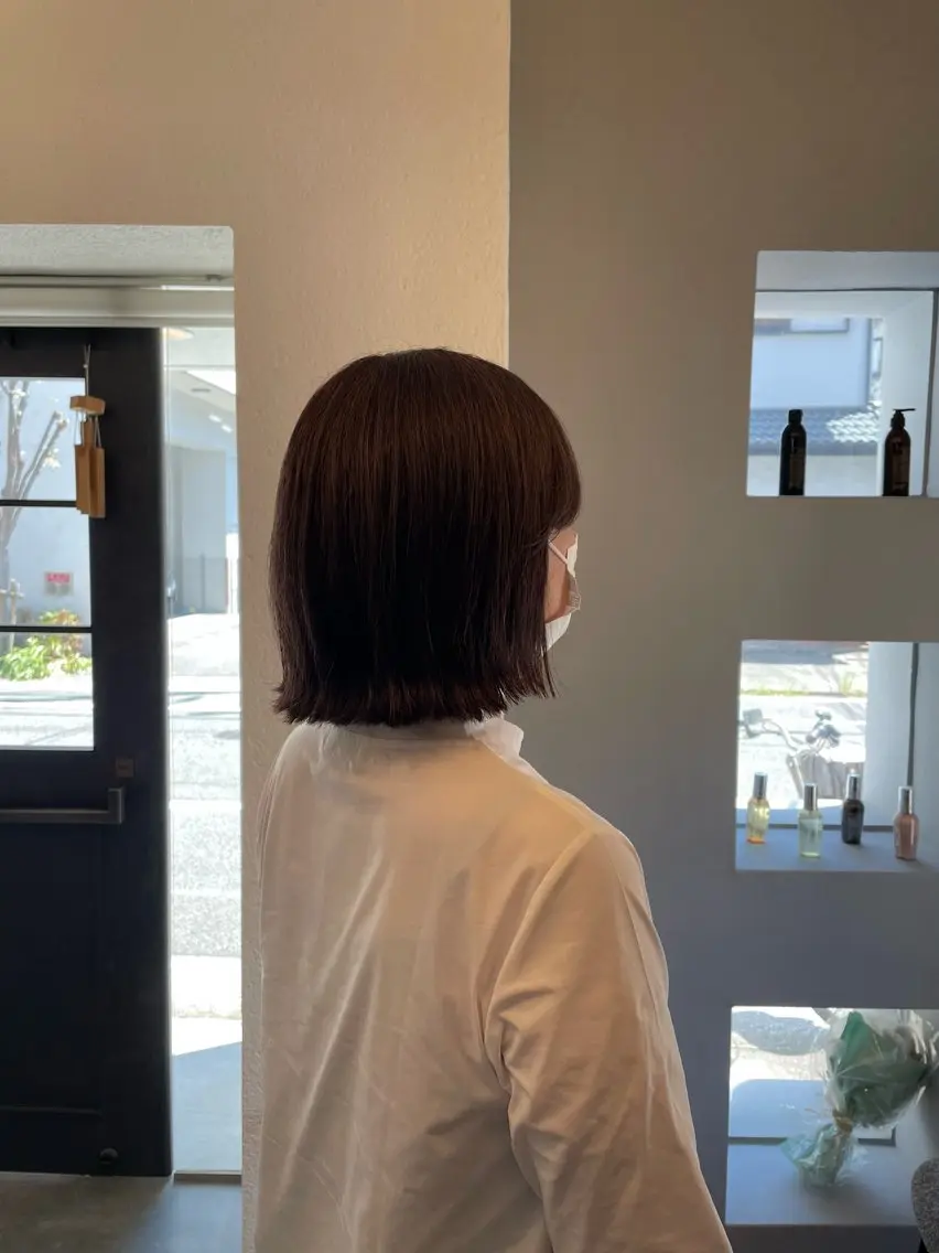 ミディアム カラー 吉富 博美のヘアスタイル