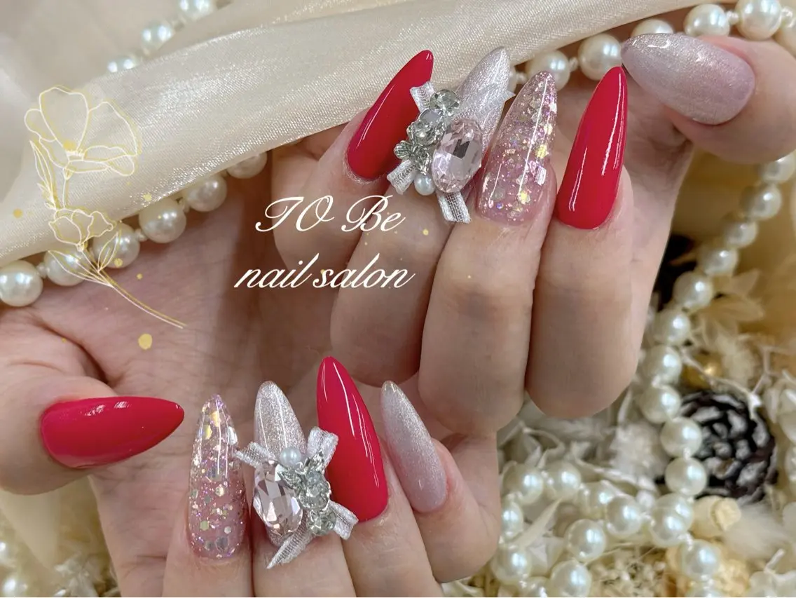 ロング ハンドネイル Nail Salon To Be珈月のネイルデザイン