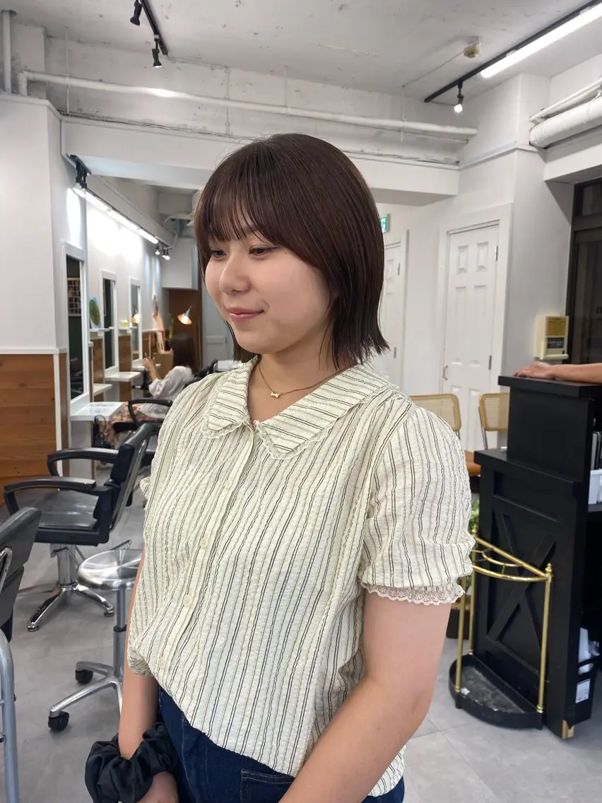 ショート カラー レイヤーボブ/ 艶カラー/サナ🌼のヘアスタイル