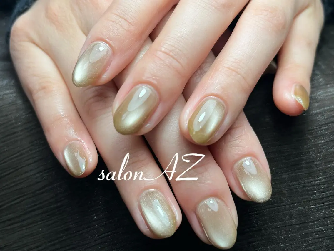 ネイル 長さ出し フットネイル フレンチネイル マグネットネイル ニュアンスネイル salon AZのネイルデザイン