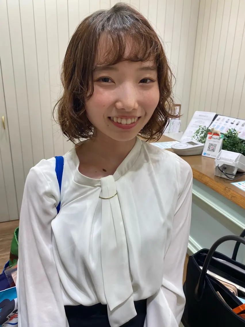 パーマ ボブ カット パーマ トリートメント ayaka #パーマ#アレンジのヘアスタイル
