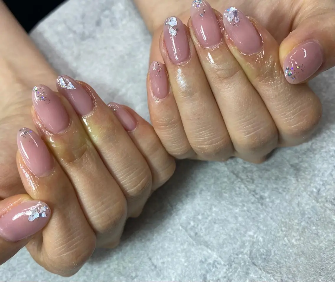 ネイル アートネイル フレンチネイル ジェルネイル ガラスフレンチ グラデーション ハンドネイル ハンドケア FASTNAIL PLUS 新宿店のネイルデザイン