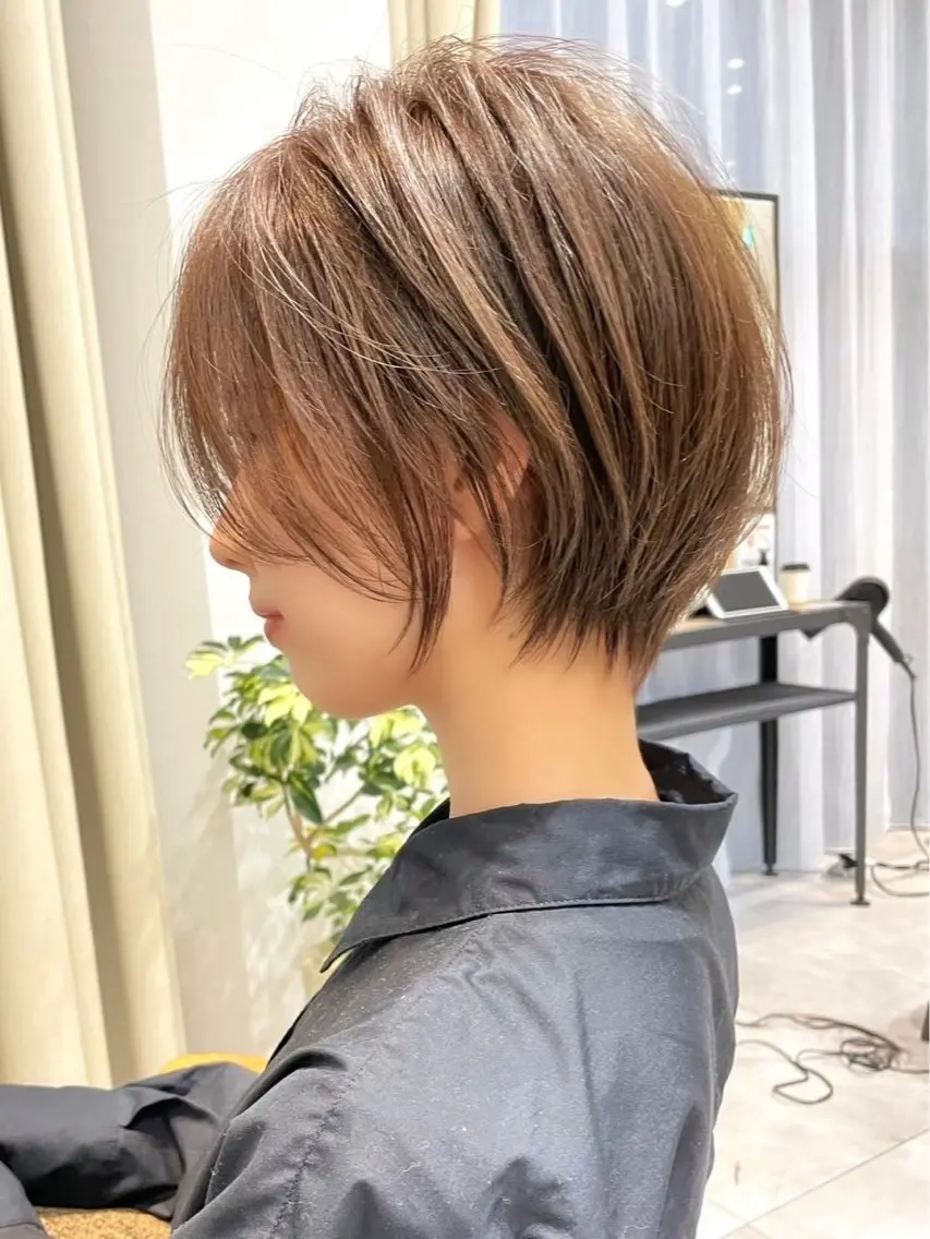 ショート カット ヘアカラー トリートメント 似合わせ/透明感 カラー/豊中/かこのヘアスタイル