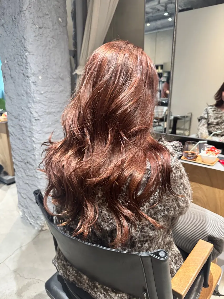 セミロング オレンジブラウン カット ヘアカラー トリートメント 中瀬愛梨 /ロカリタ/三条のヘアスタイル