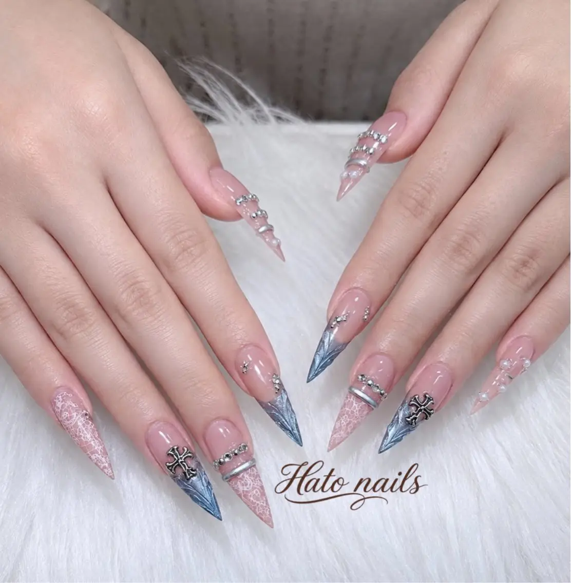 ロング 韓国風ヘア ロング ハンドネイル Hato Nailsのネイルデザイン