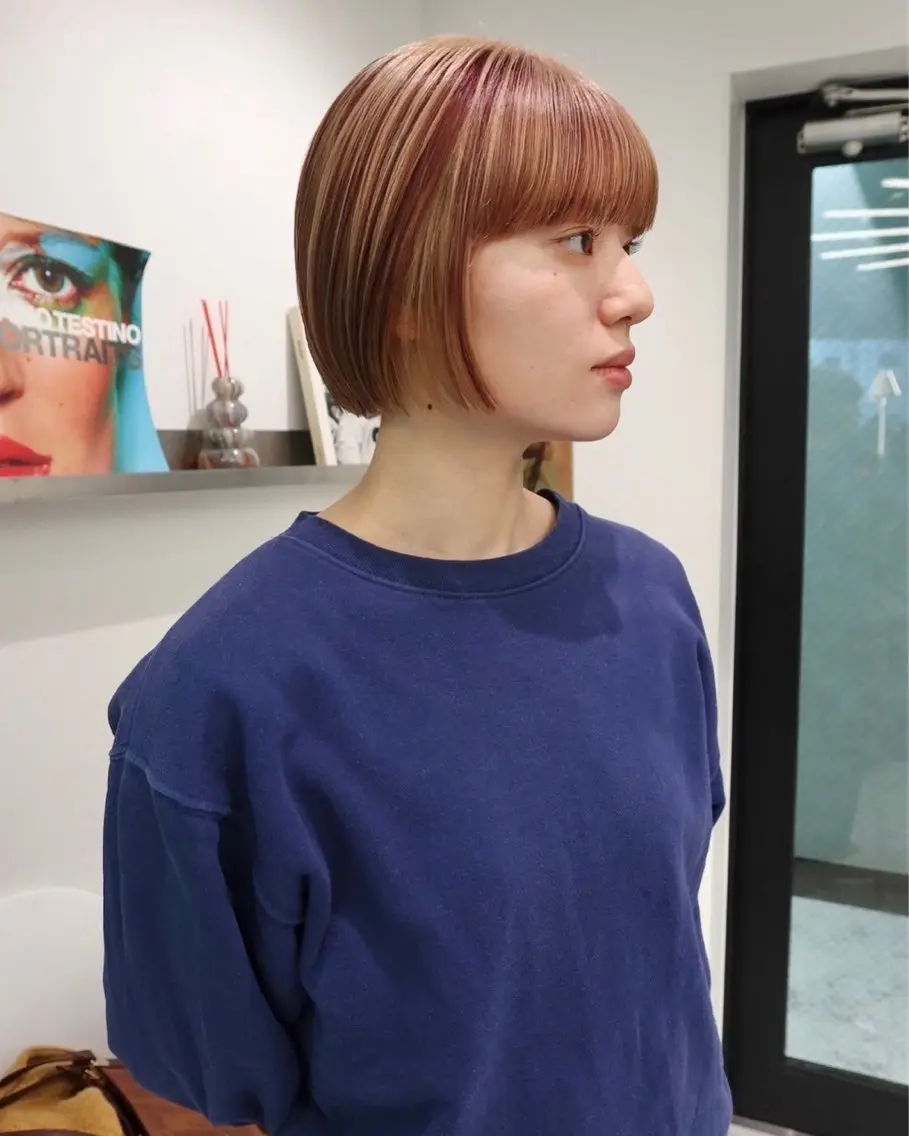 ショート カラー ブラウンカラー デザインカラー ハイトーンカラー レッドカラー レッドブラウン カット ヘアカラー トリートメント 吉祥寺/個性派/ kazuha🩰のヘアスタイル