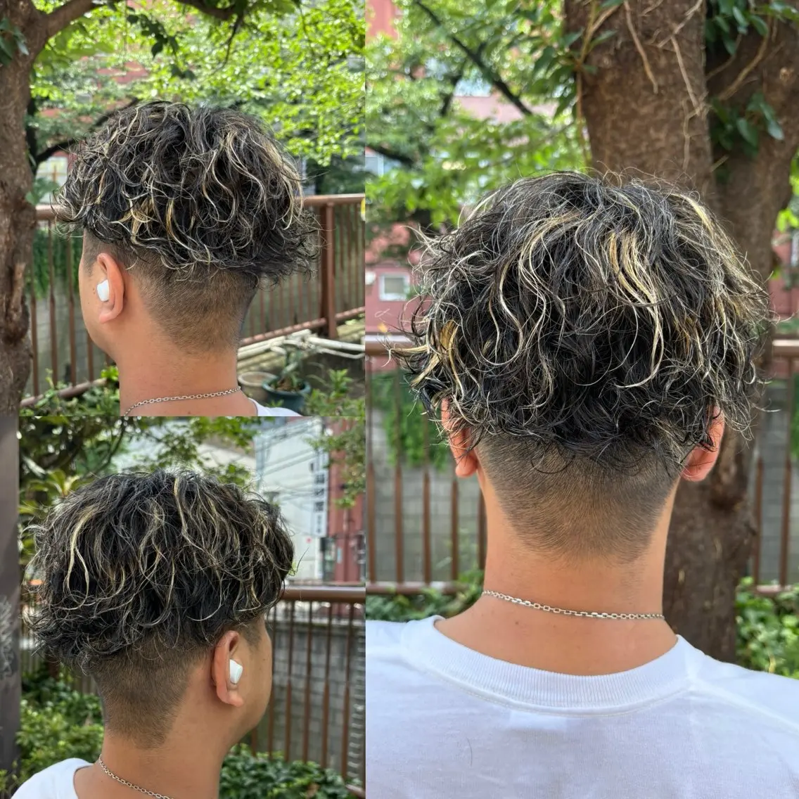 ミディアム カラー パーマ メンズ ミディアムパーマ メンズハイライト メンズパーマ ハイライトカラー ハイライト ヘアカラー トリートメント ヘアセット 看板犬がお出迎え◎ 初めてでも安心◎のヘアスタイル