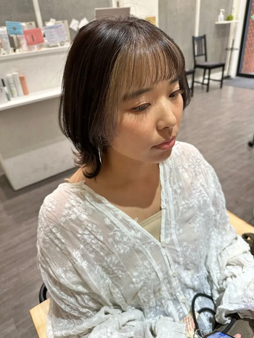 ミディアム カラー ベージュカラー ヘアカラー トリートメント 艶髪レイヤー上田 紗也🇰🇷💗のヘアスタイル