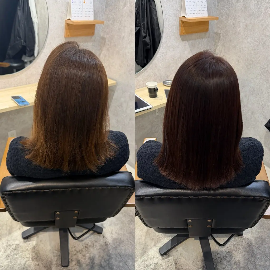 ミディアム ヘアカラー トリートメント ほの かのヘアスタイル