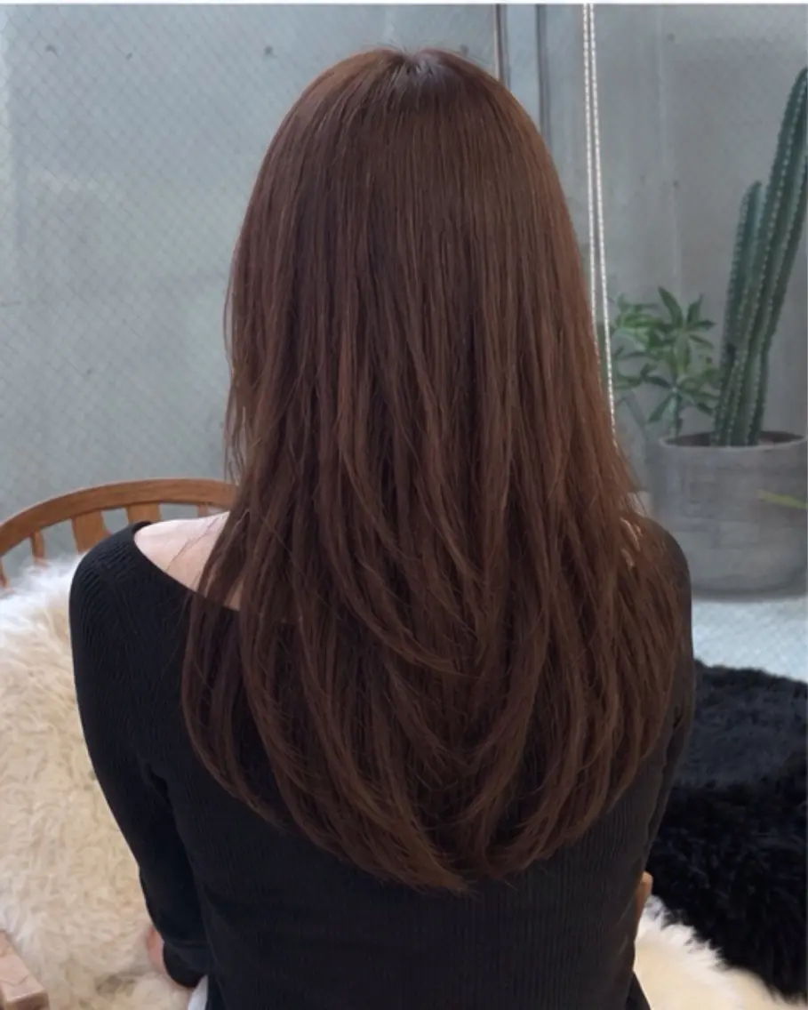 ミディアム ハッシュカット 韓国風ヘア レイヤーカット トリートメント カット pia 薬院のヘアスタイル