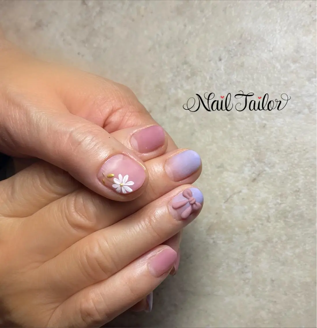 ネイル フラワーネイル ジェルネイル グラデーション マットネイル パステルネイル ハンドネイル NailTailor ネイルテイラーのネイルデザイン
