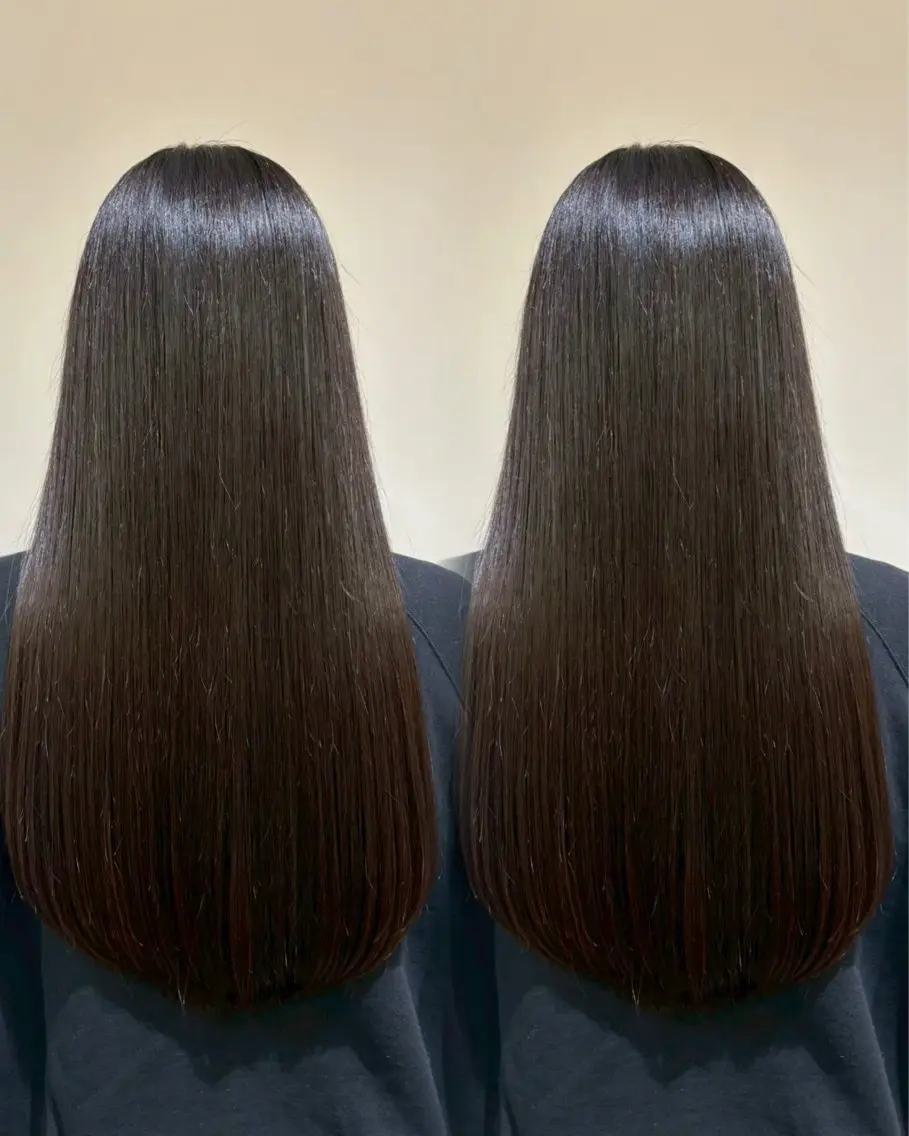 ロング くせ毛 縮毛矯正 トリートメント 縮毛矯正 Cinci💛いつか 💛透明感カラーのヘアスタイル