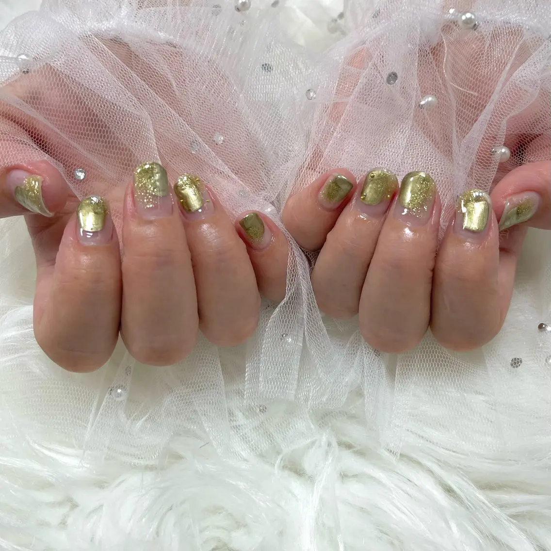 ネイル ハート ハンドネイル SHINE nail salonのネイルデザイン